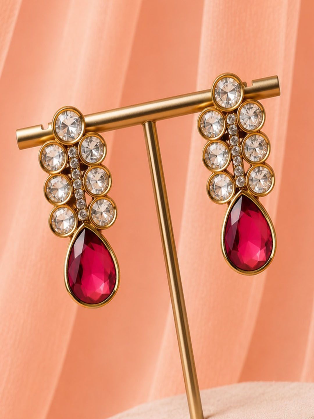 PANASH Teardrop Shaped Drop Earrings