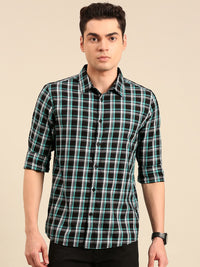 Being Human Pure Cotton Slim Fit Checked Casual Shirt