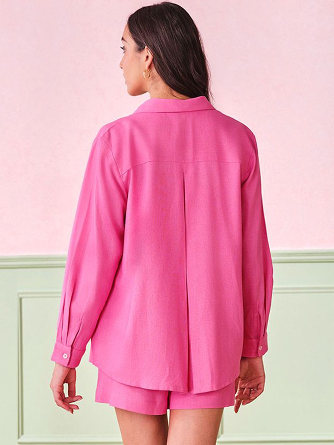 AND Shirt Collar Top & Shorts With Shirt