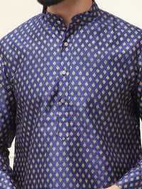 SOJANYA Ethnic Motifs Printed Cotton Silk Regular Kurta With Pyjama