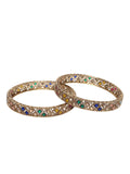 PANASH Set of 2 Gold-Plated Stone Studded Bangles