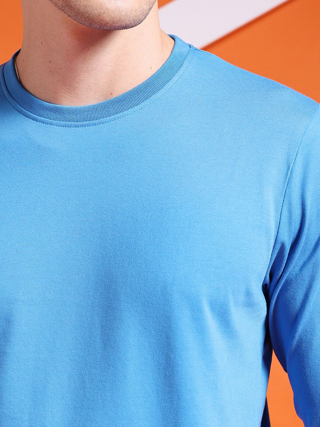 The Indian Garage Co Blue Round Neck Casual T-shirt