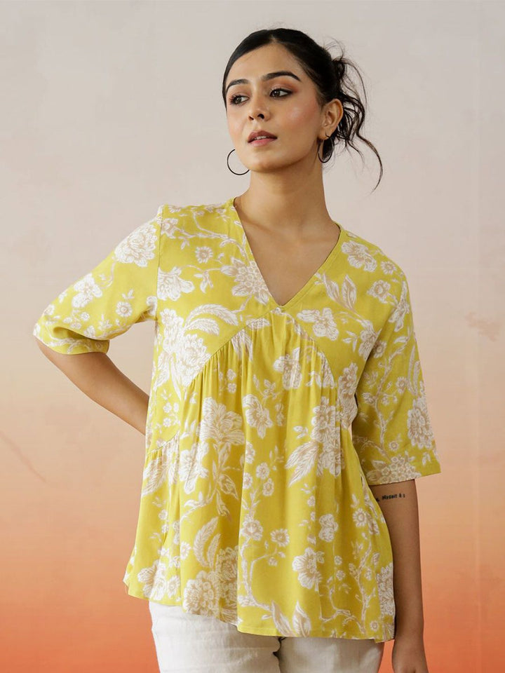 SANSKRUTIHOMES Floral Print Cotton Top