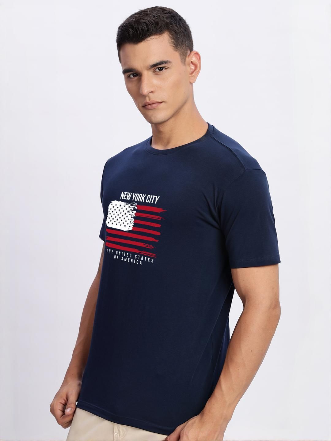 ADRO Men Navy Blue Tshirts