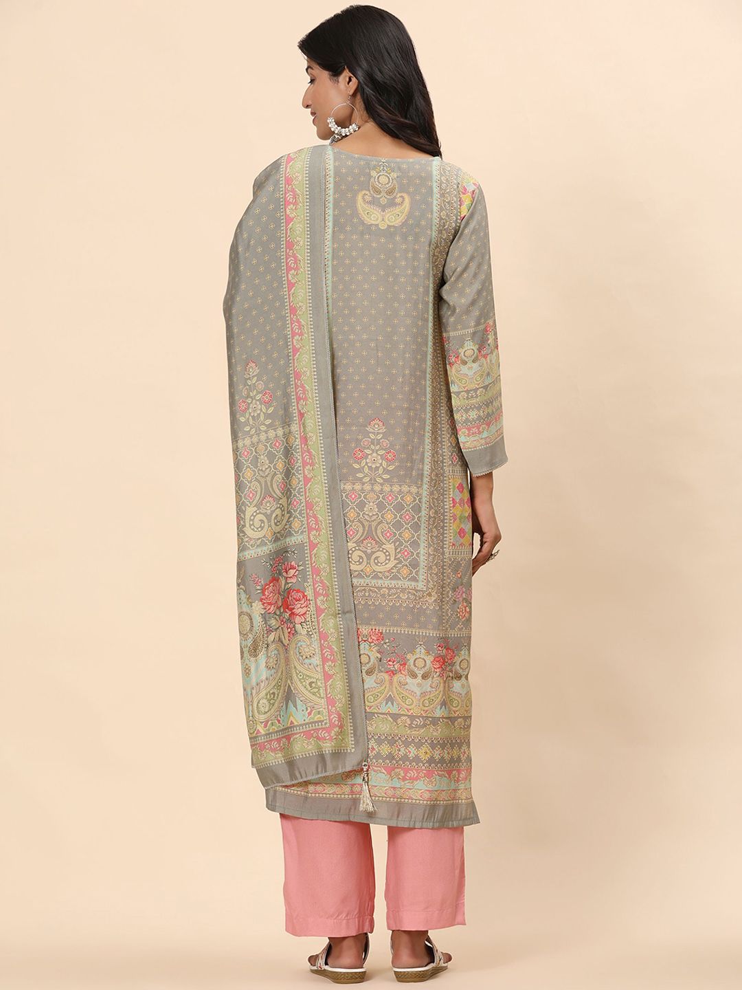 Mamicha Women Ethnic Motifs Printed Regular Pure Cotton Kurta with Trousers & With Dupatta