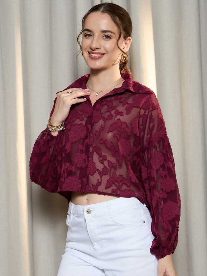 Berrylush Floral Shirt Style Top