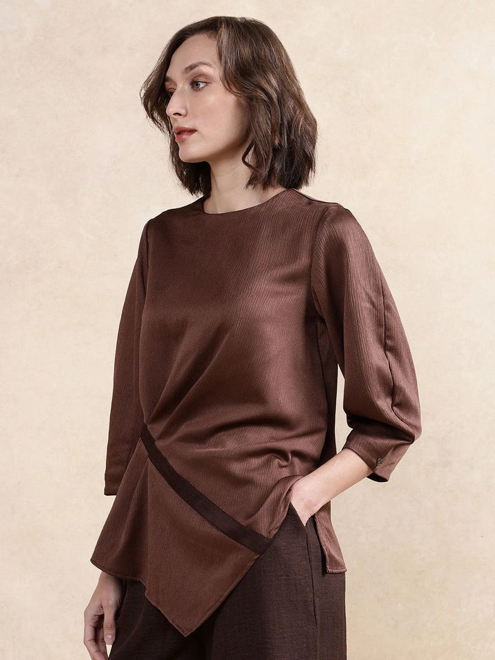RAREISM Women Solid Round Neck Top