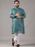 SOJANYA PLUS Plus Size Men Ethnic Motifs Woven Design Straight Kurta With Pyjamas