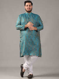 SOJANYA PLUS Plus Size Men Ethnic Motifs Woven Design Straight Kurta With Pyjamas