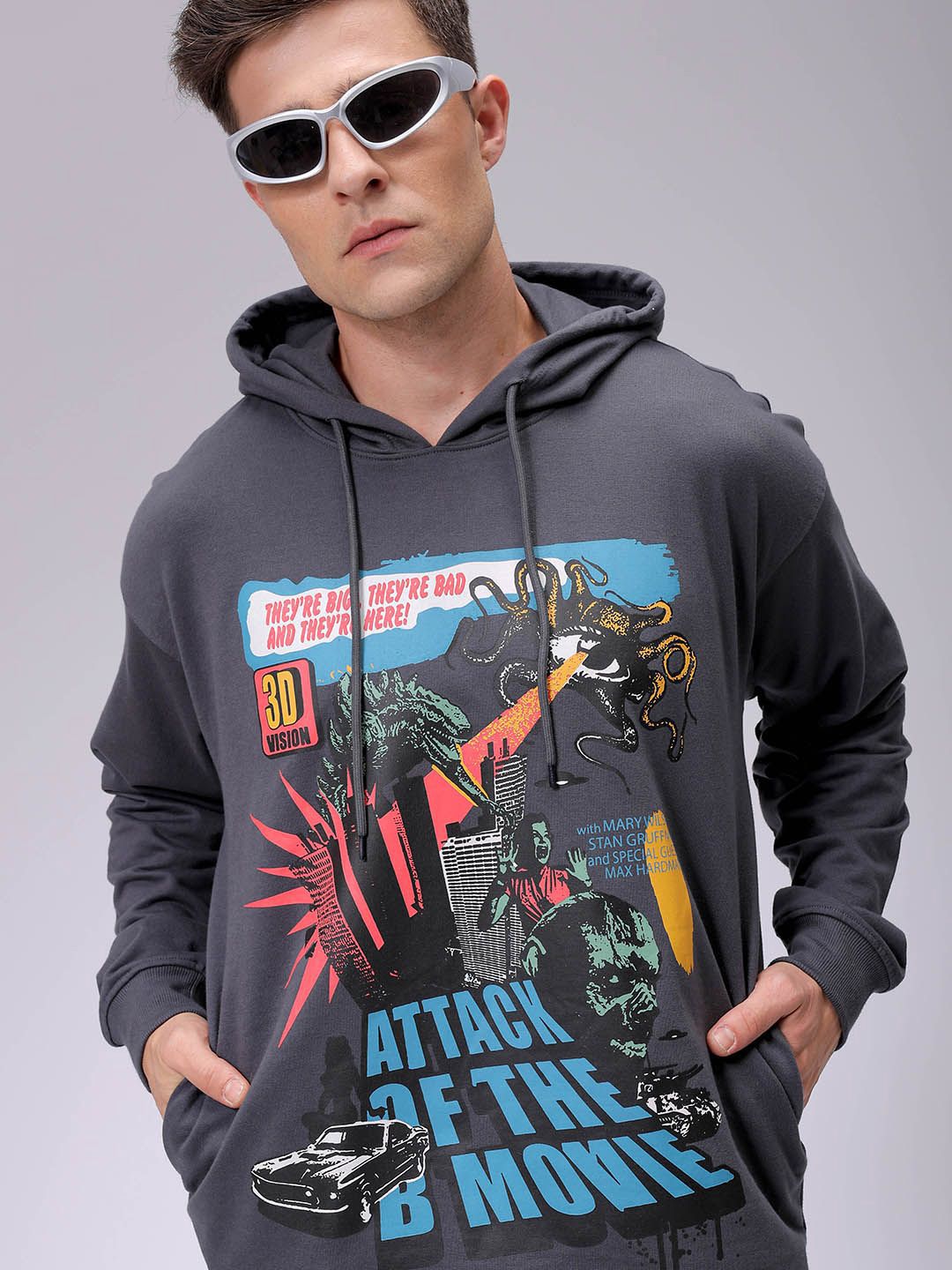 The Indian Garage Co Men Printed Hooded Sweatshirt