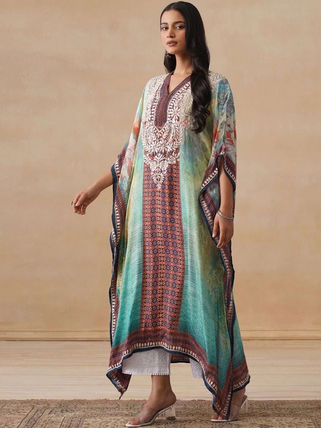 Rumah Chikankari Wanita Bercetak Chikankari Crepe Kurta