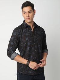 VASTRADO Men Classic Spread Collar Floral Printed Cotton Slim Fit Casual Shirt