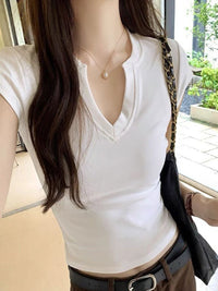 DressBerry Women V-Neck Cotton Slim Fit T-shirt