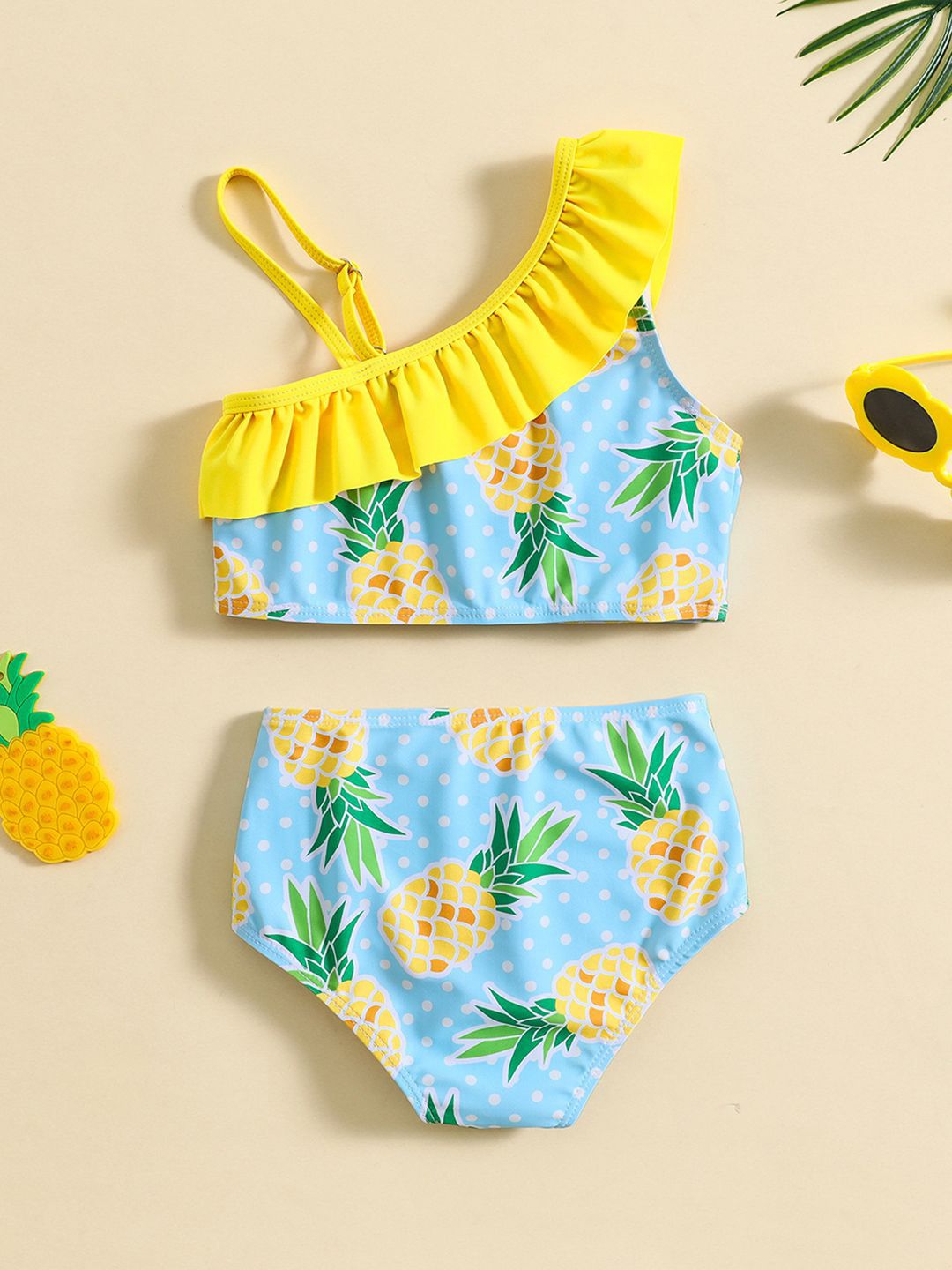 YK Infant Girls Printed Top & Briefs Swim Set