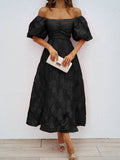 Semua Mengenai Anda Wanita Reka Bentuk Diri Sendiri Lengan Sleeve Fit & Flare Midi Dress