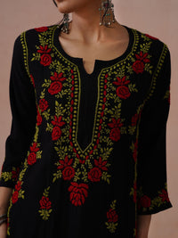 Rumah Chikankari Kurta Chikankari Biasa Wanita dengan Seluar