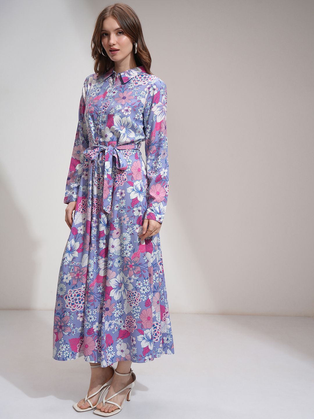 Tokyo Talkies Women Floral Button Down Maxi Dress