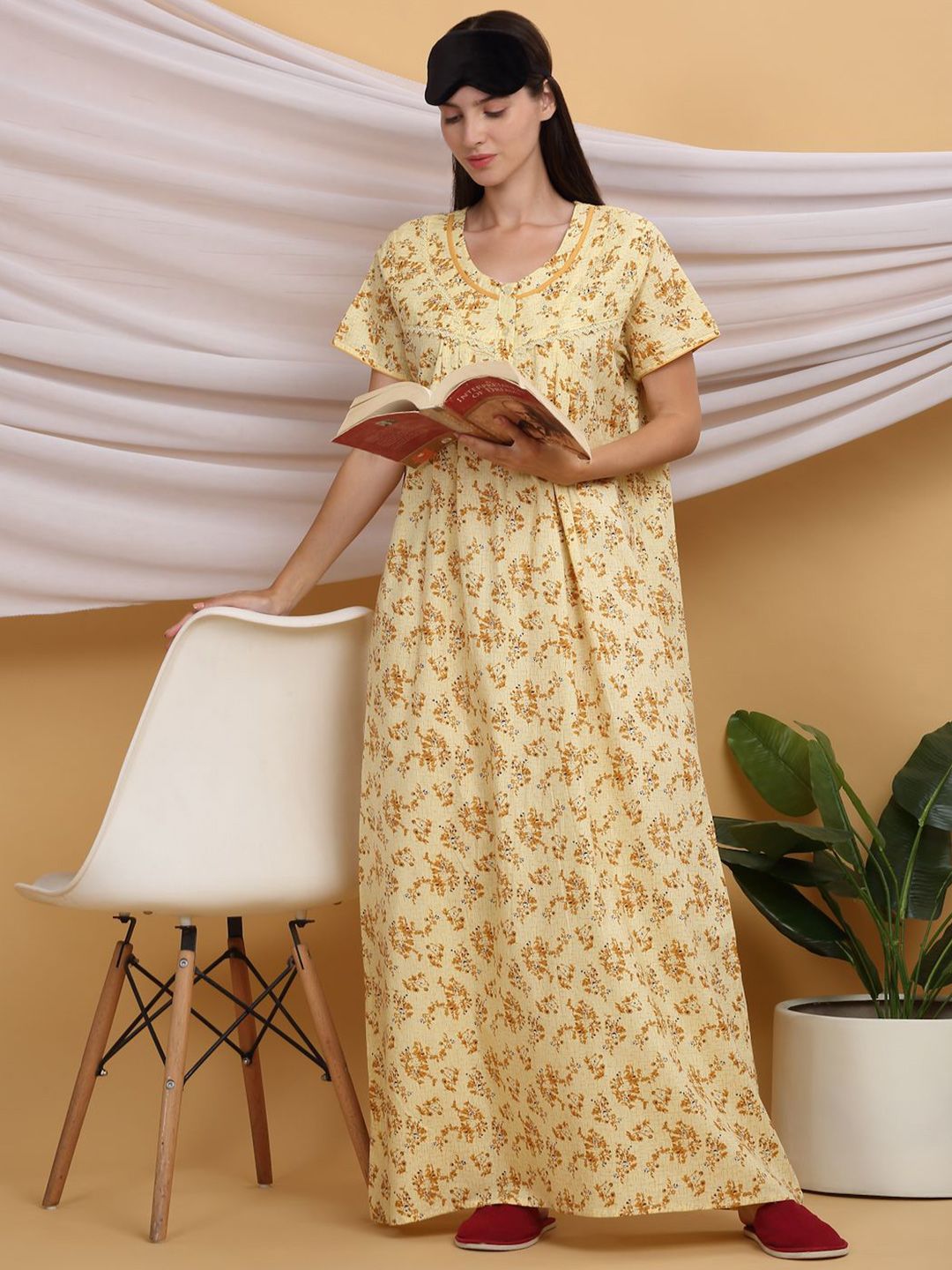 Sweet Dreams Printed Pure Cotton Maxi Nightdress