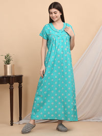 Sweet Dreams Ethnic Motifs Printed Maxi Nightdress