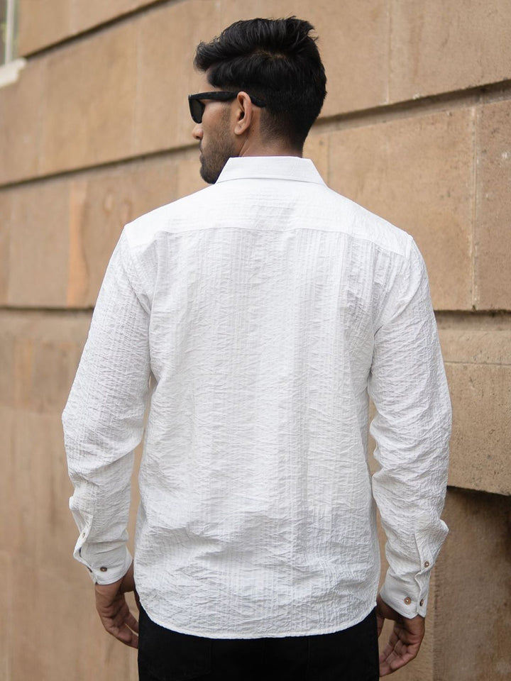 Powerlook SS25 Structure Vertical Striped Casual Shirt