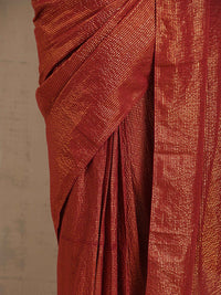 Truebrowns Maroon Gold Lurex Sedia Pakai Saree