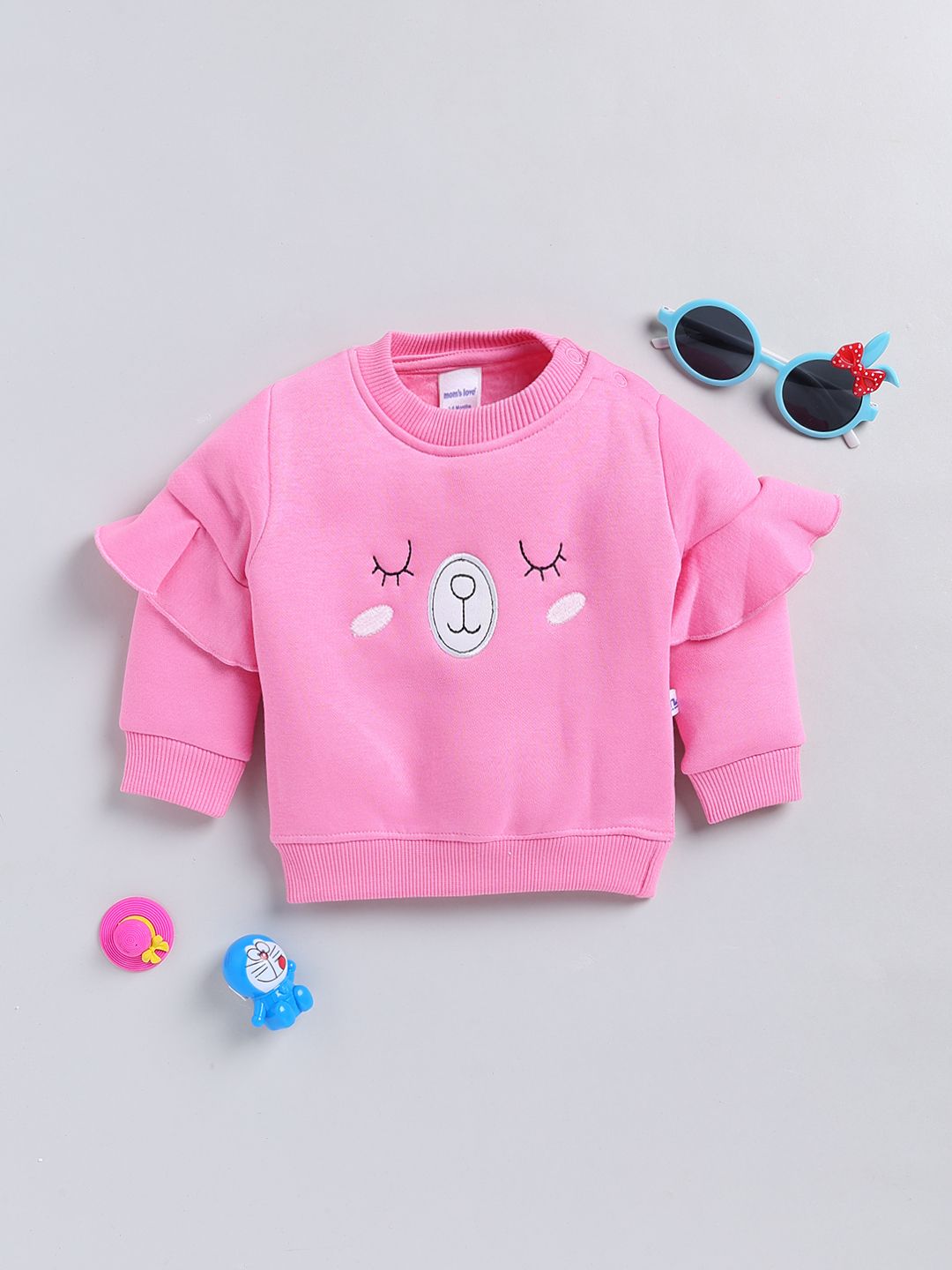 Moms Love Infant Girls Embroidered Pure Cotton Sweatshirt