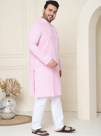 SOJANYA PLUS Floral Embroidered Thread Work Pure Cotton Straight Kurta with Pyjamas