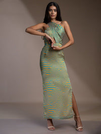 Mamicha Women Printed Satin Bodycon Dress