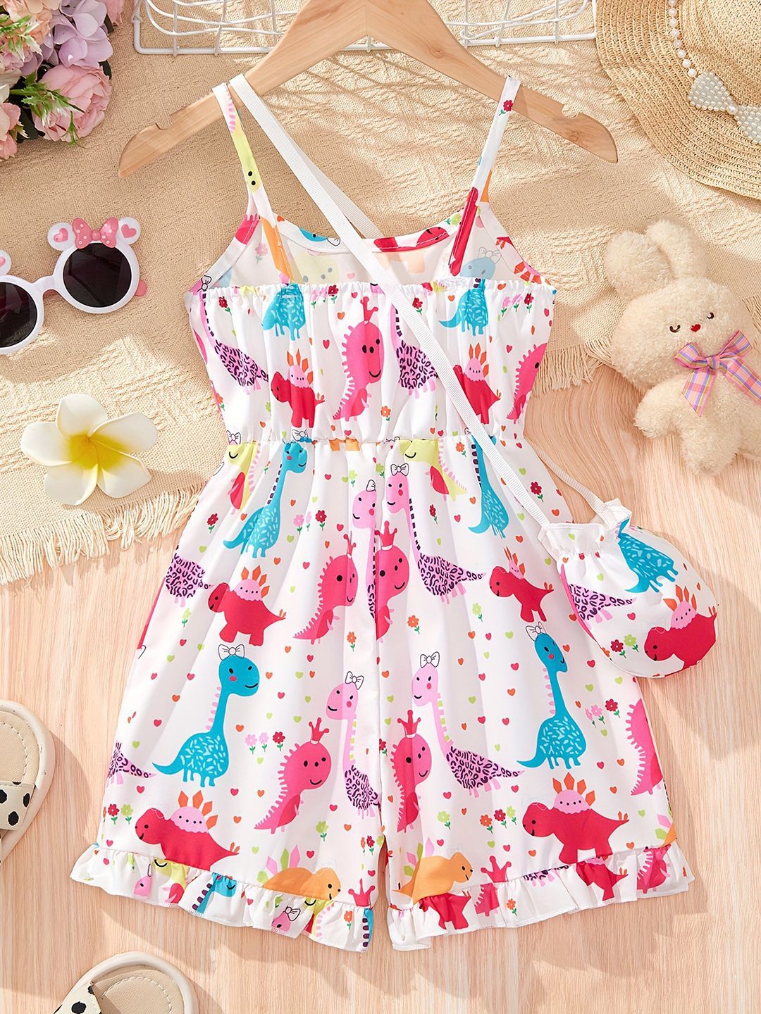 YK Girls Printed Basic Jumpsuit