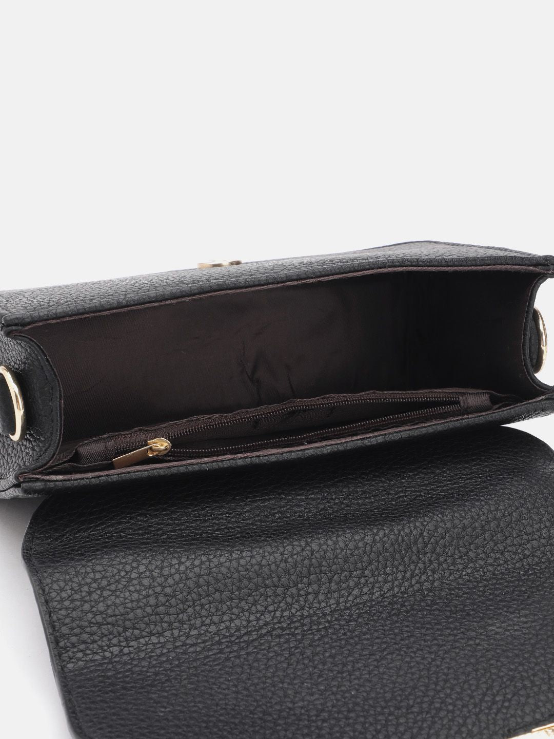 DressBerry Brand Logo Embossed Textured Satchel