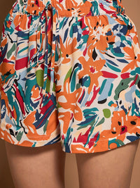 Berrylush Women Floral Printed High-Rise Shorts