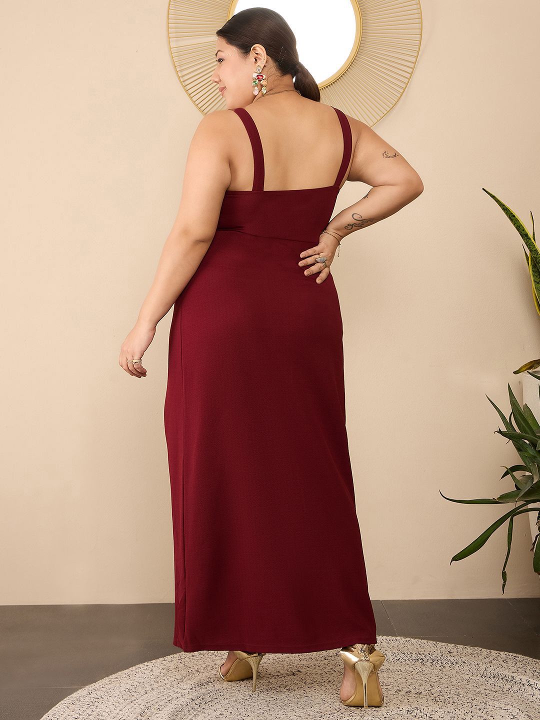 Berrylush Curve Women Shoulder Straps Maxi Dress