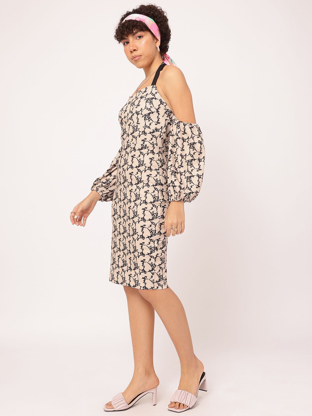 DressBerry Digital Dreams Printed Backless Bodycon Dress