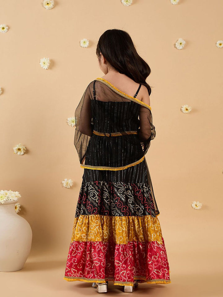 pspeaches Girls Printed Ready to Wear Lehenga & Blouse With Dupatta