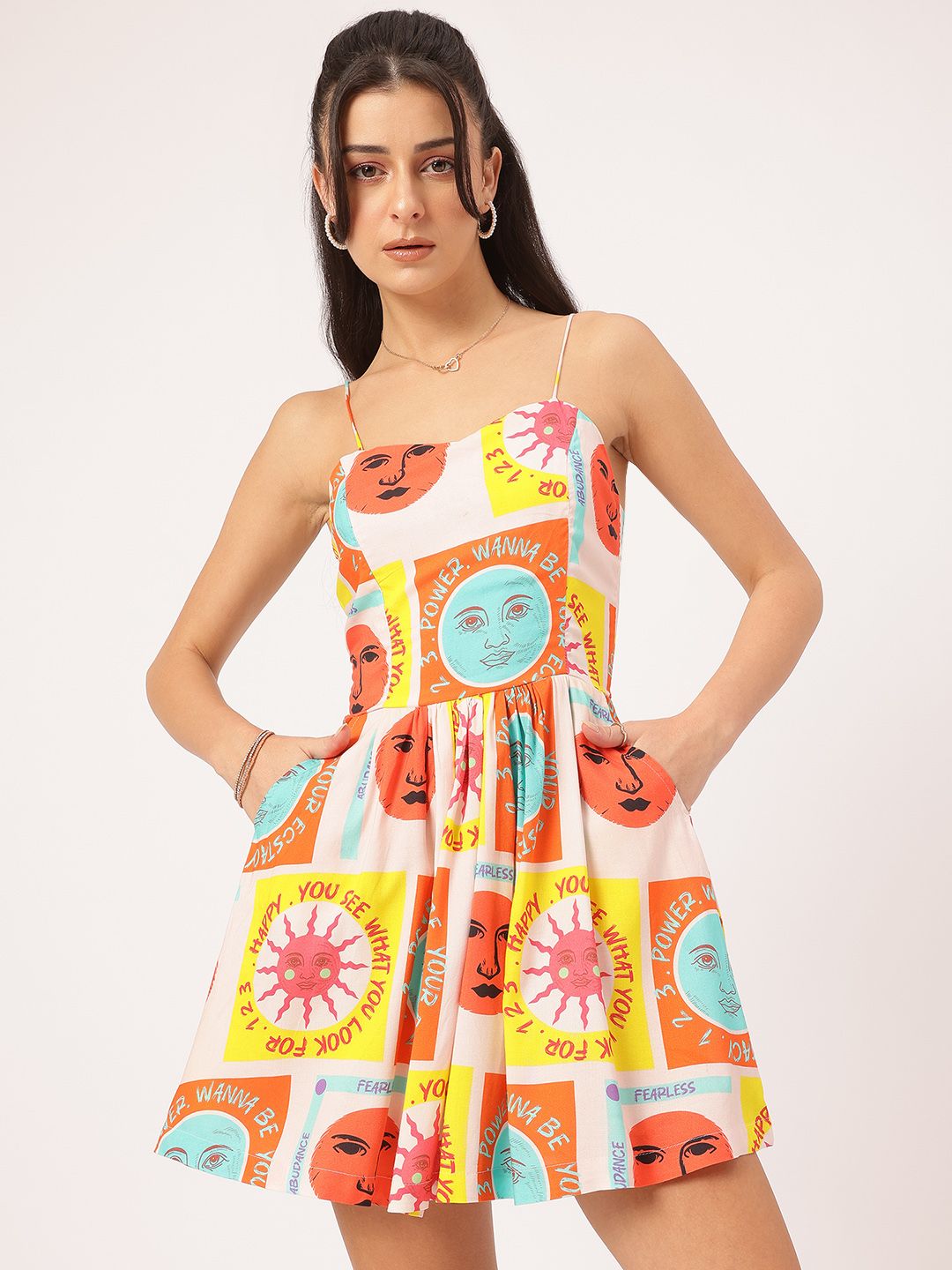 DressBerry Blooming Ahead Floral Print Strappy Mini A-line Dress