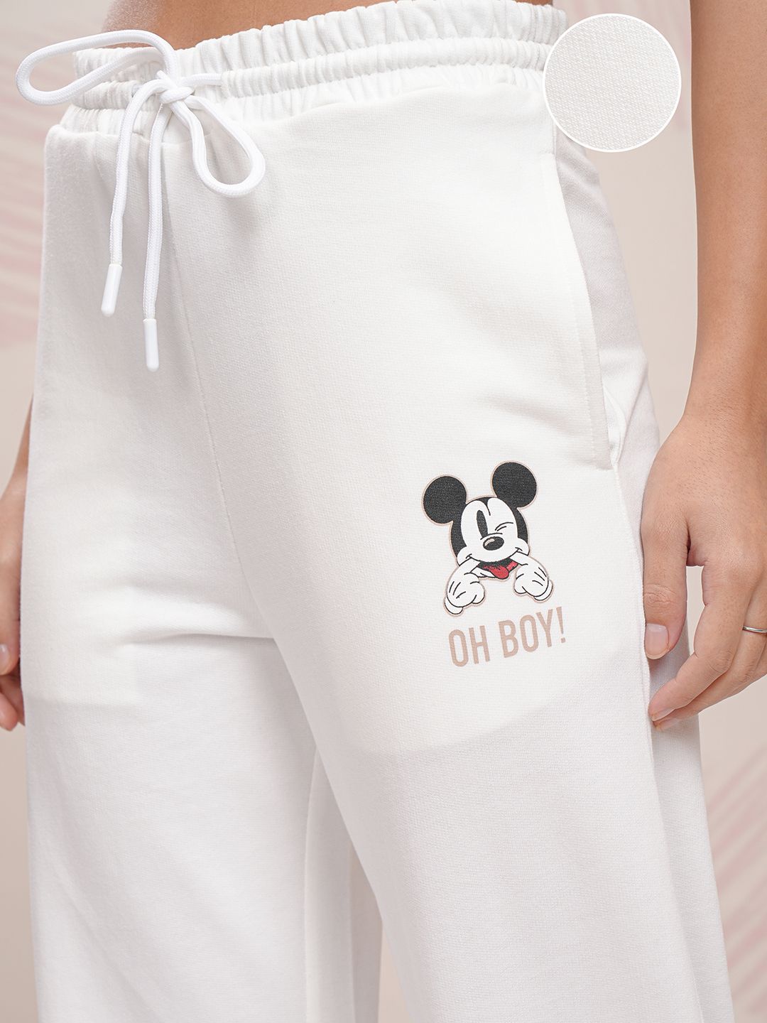 Tokyo Talkies Women Disney Mickey Mouse Printed Straight Fit High Rise Track Pants