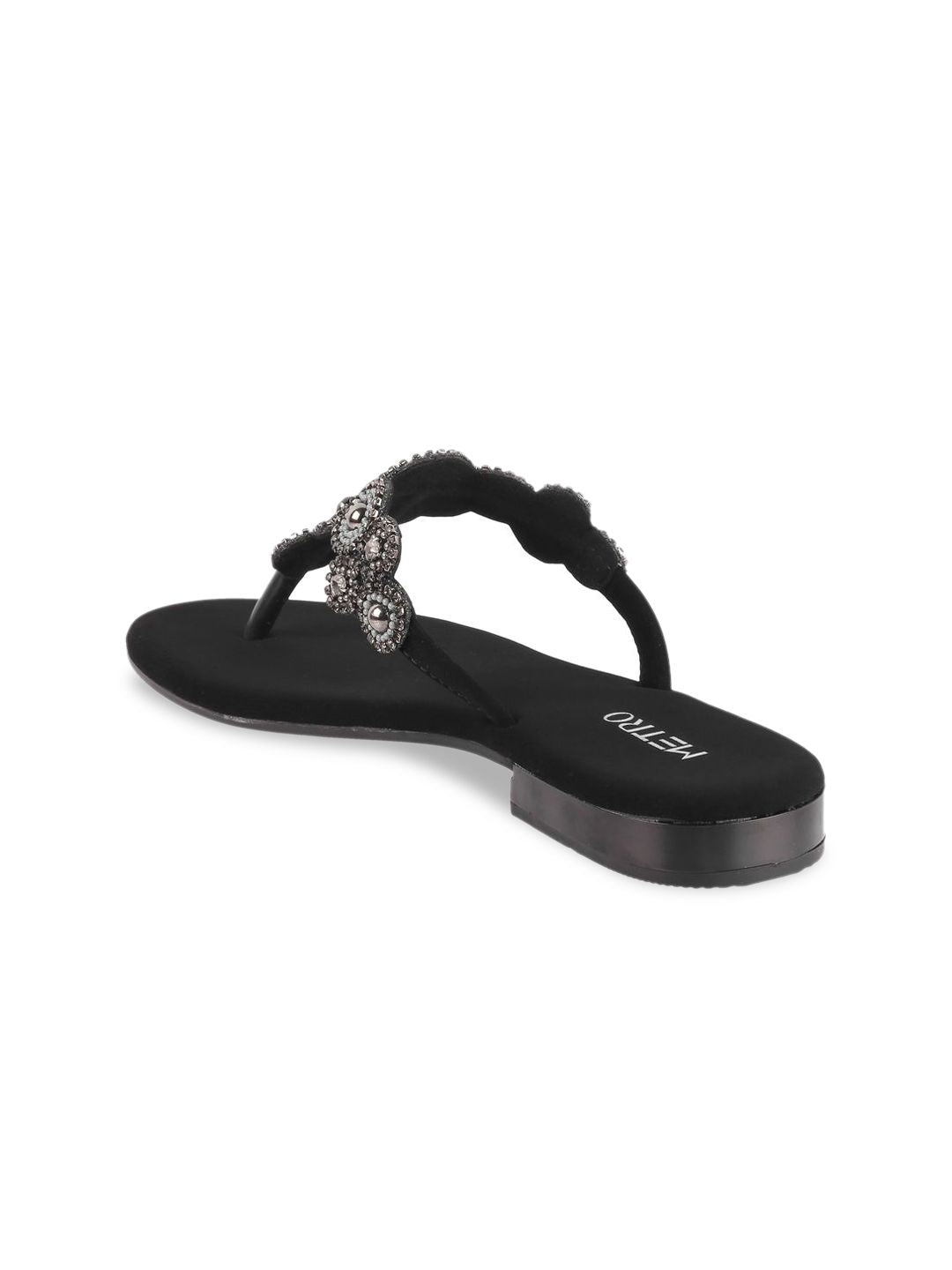 Metro Embellished Synthetic Flats Sandals