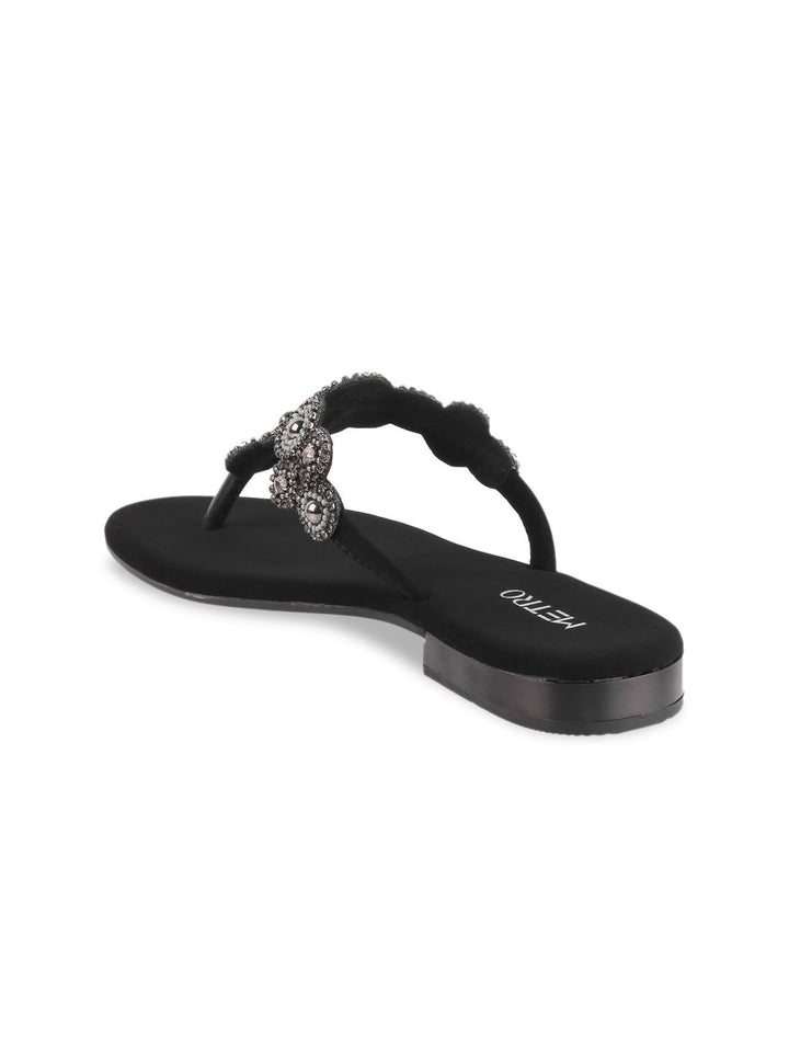 Metro Embellished Synthetic Flats Sandals