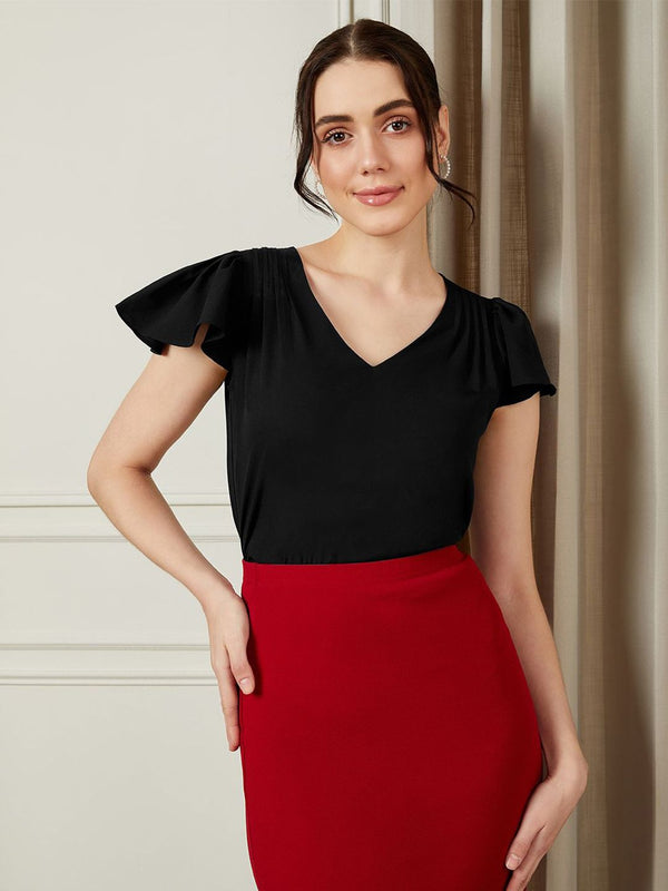 Berrylush Flutter Sleeve Top