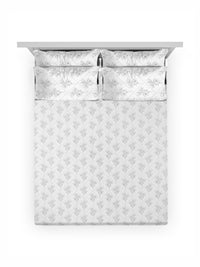 Myntra Elegant Homes White & Grey Floral 400 TC Bedsheet with 2 Pillow Covers