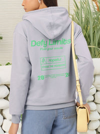 DressBerry Typography Print Hooded Sweatshirt