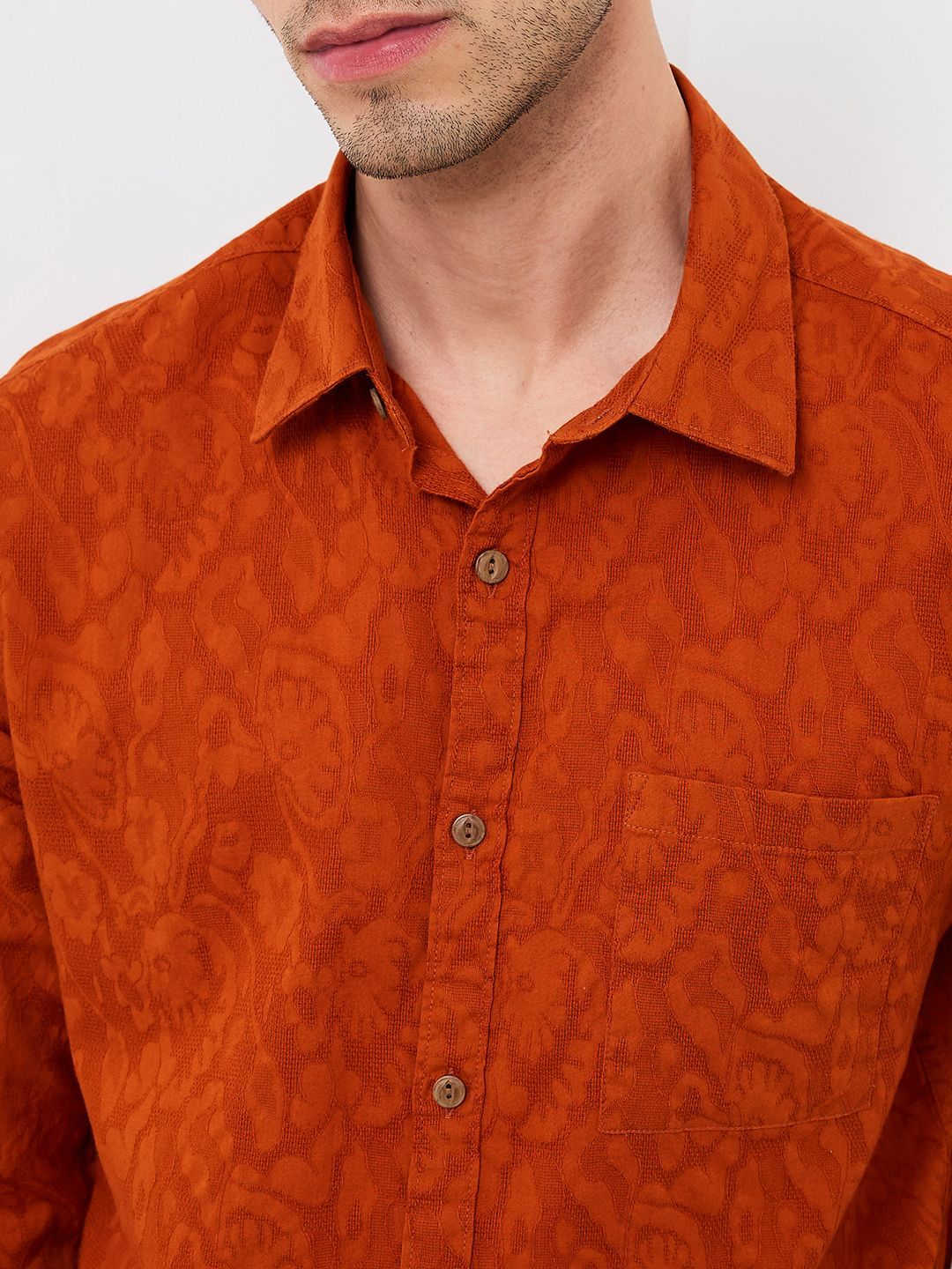 SPYKAR Men Spread Collar Floral Printed Cotton Casual Shirt
