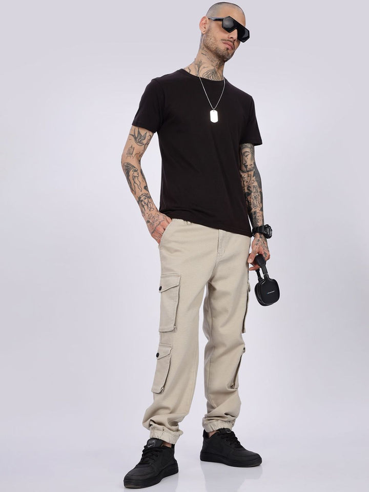Eszett Men Mid-Rise Relaxed Fit Cargos