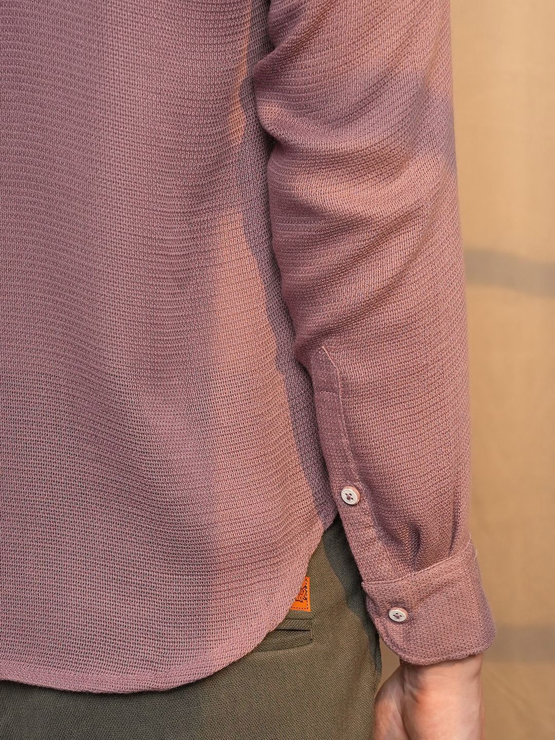 Campus Sutra Men Comfort Textured Opaque Casual Shirt