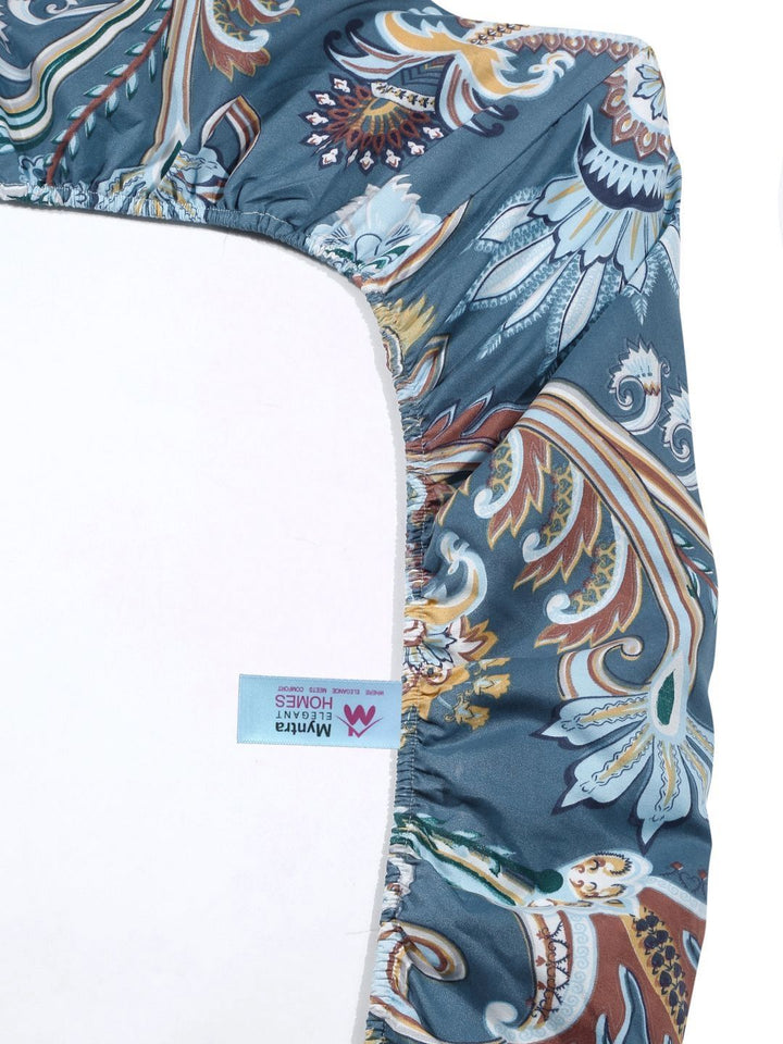 Myntra Elegant Homes Bercetak Biru 400 TC Set Cadar Bujang Dilengkapi 2.25 m x 1.5 m
