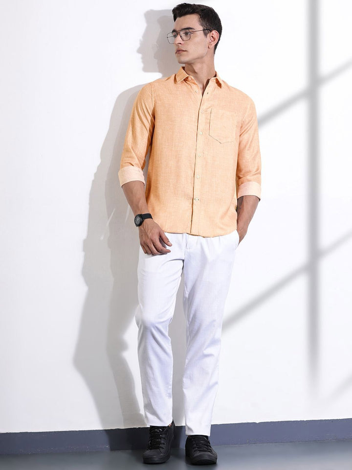Thomas Scott Men Classic Slim Fit Opaque Casual Shirt