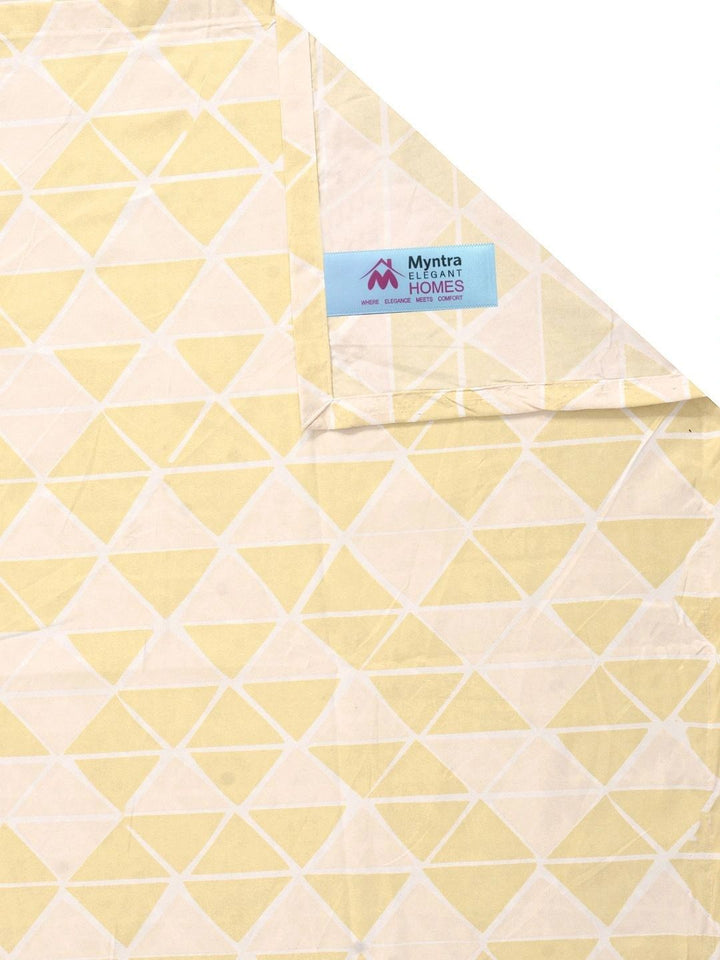 Myntra Elegant Homes Yellow Geometric 300 TC King Double Bedsheet dengan 2 Sarung Bantal