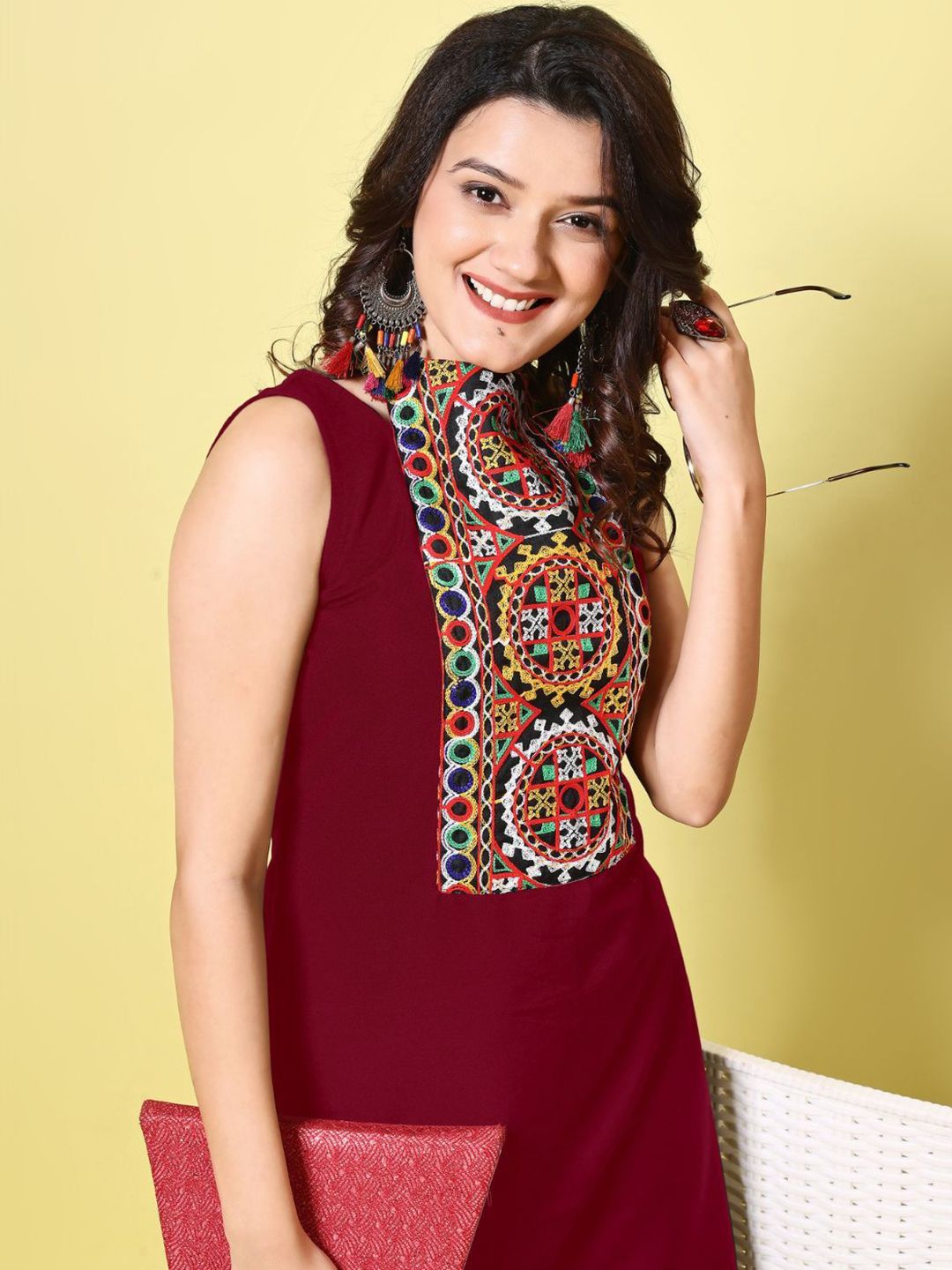 KALINI Women Ethnic Motifs Embroidered Patchwork Kurta