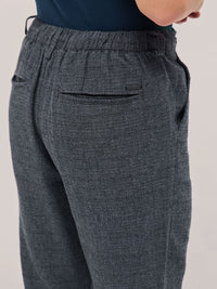 THE BEAR HOUSE Men Textured Tapered Fit Pleated Chinos Trousers
