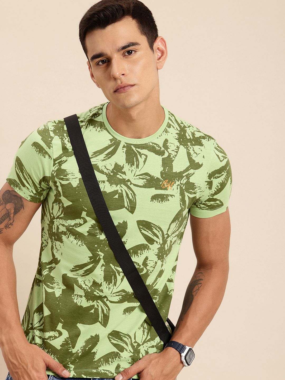 Being Human Floral Printed Pure Cotton T-shirt